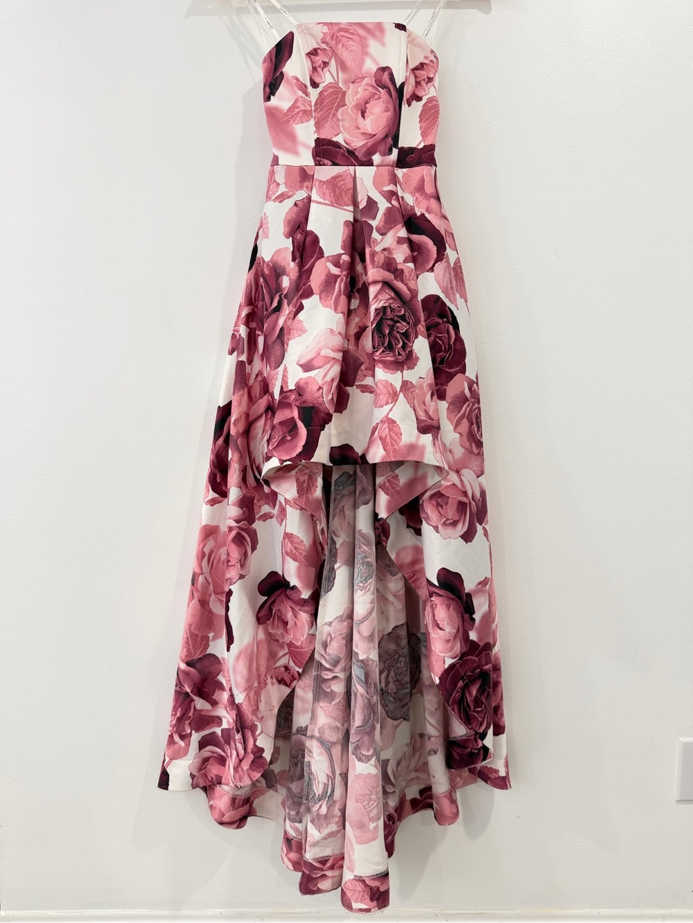 Speechless Floral High-Low Pink Rose Strapless Dress 0 - Picture 11 of 11